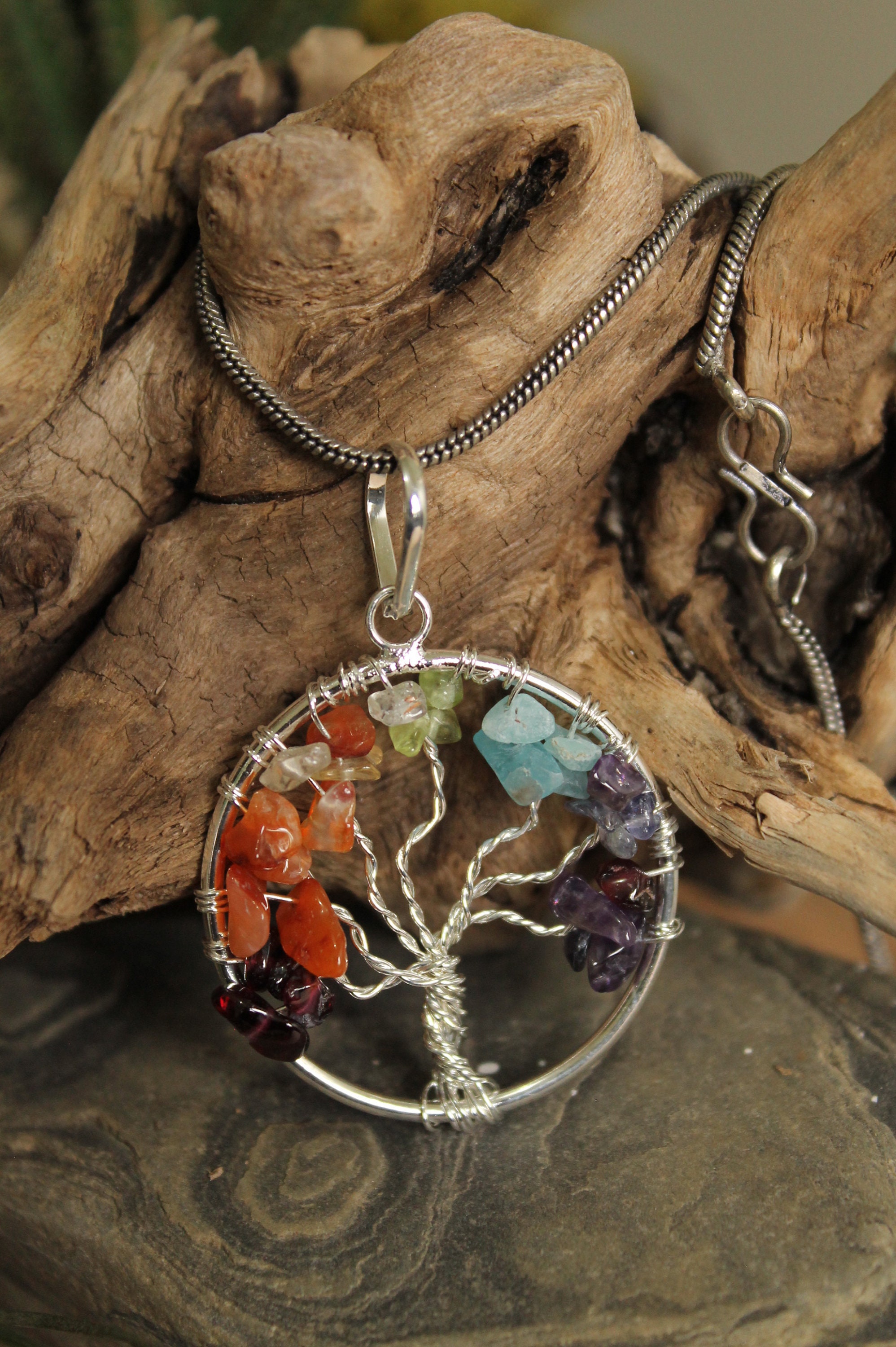 Crystal Tree Of Life Wire Necklace - My Zen Temple