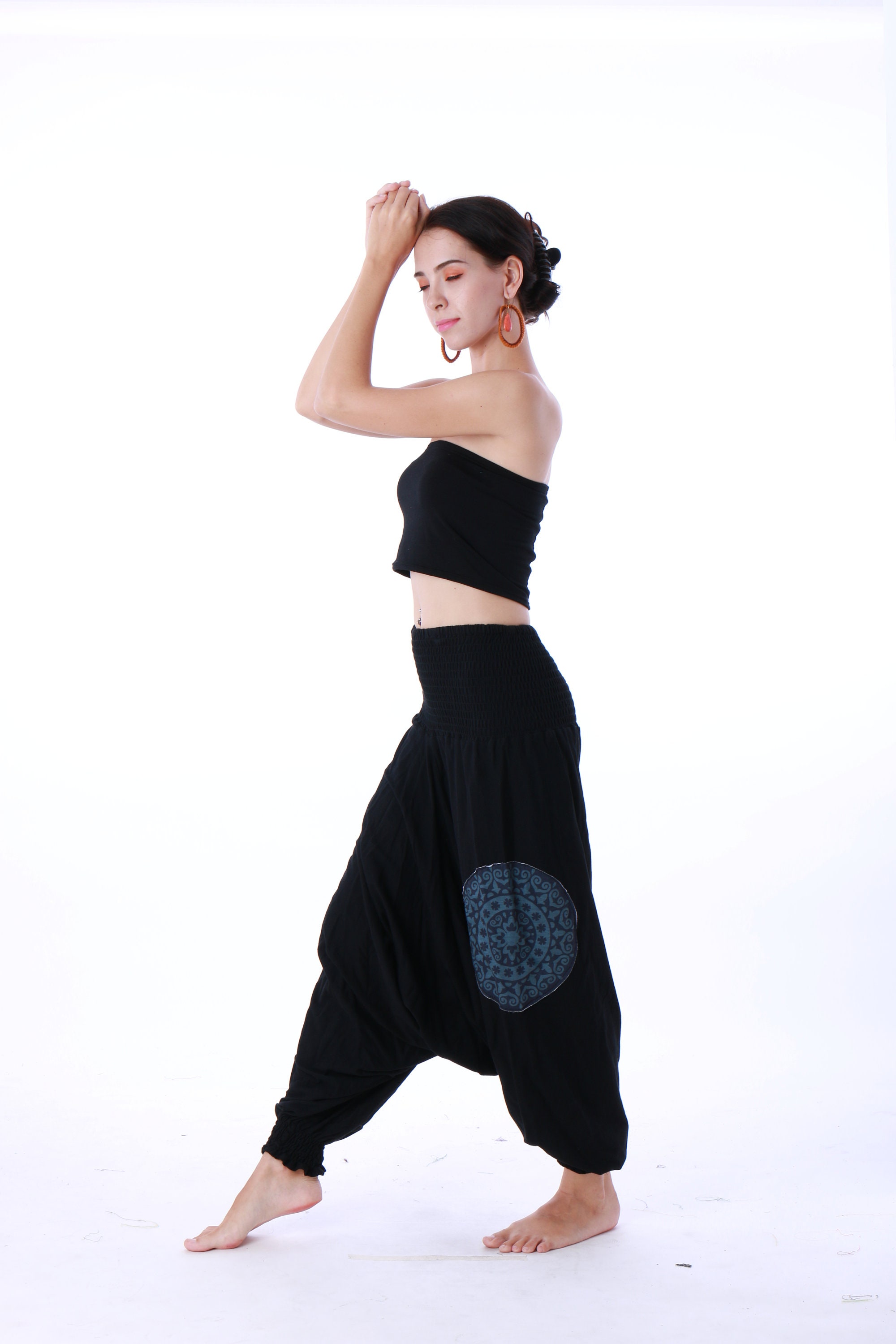 Women's Meditation Styled Hippie Harem High Waisted Zumba Pants