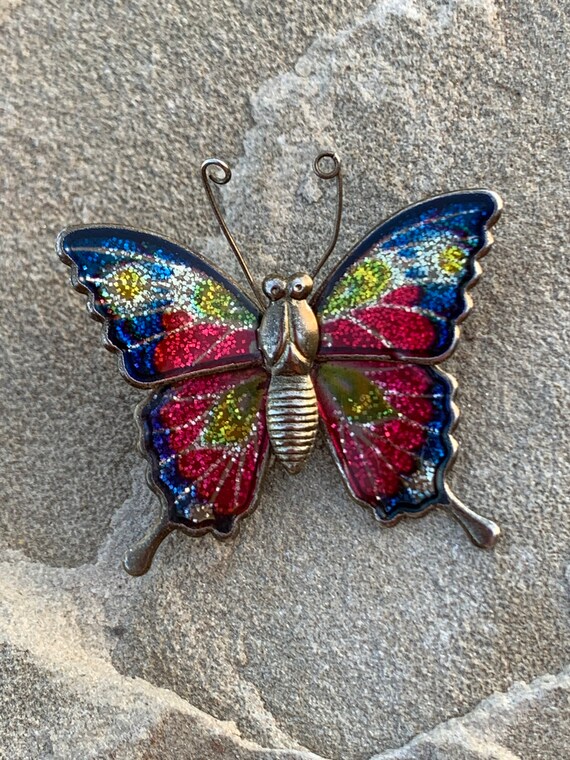 Enamel butterfly cheap brooch