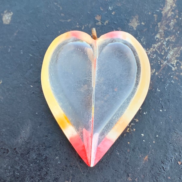 Vintage Lucite Heart Pendant