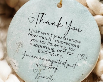 Personalized Thank You Ceramic Ornament, Keepsake Gift
