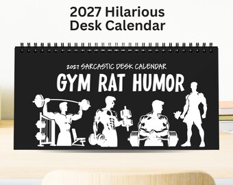 Sarcastic Gym Rat Desk Calendar Desktop Calendar 2027 | Funny Fitness Desk Planner