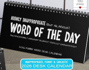 Inappropriate Word Definitions 2026 Desktop Calendar | Funny Swear Dictionary, Desk Calendar