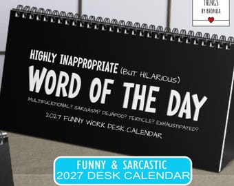 Inappropriate Word Definitions 2027 Desktop Calendar | Funny Swear Dictionary, Desk Calendar