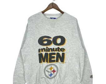 Vintage 1995 Pittsburg Steelers NFL 60 Minute Men Sweatshirt Crewneck Stater Pullover Jumper Size L