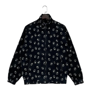 Vintage Jack Wolfskin Full Print Full Zip Sweater Black Pullover Jumper Size M