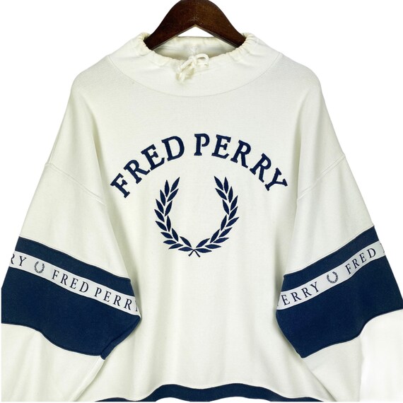 Vintage 90s Fred Perry Sweatshirt Embroidery Big Logo Made in