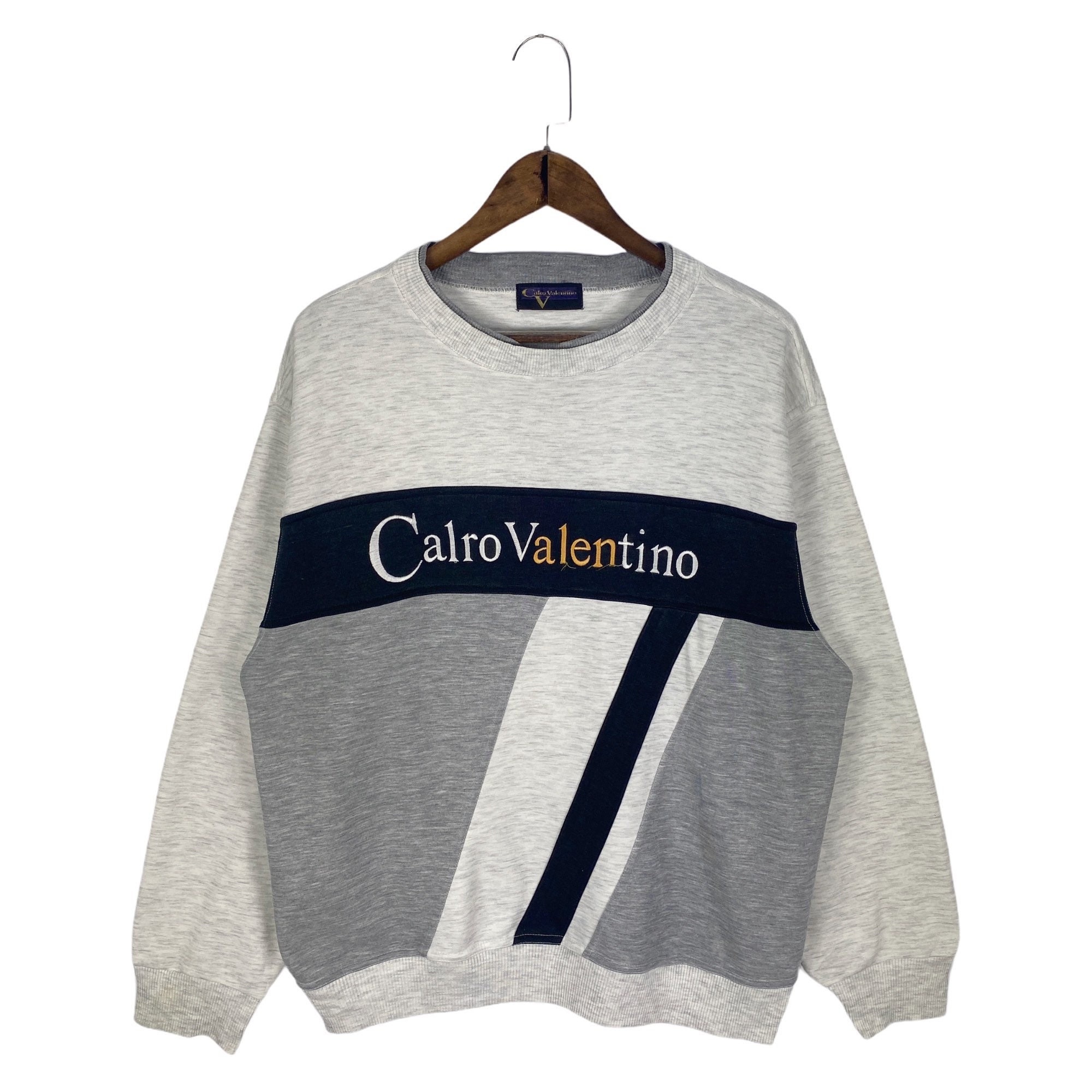 Vintage Carlo Valentino Sweatshirt Crewneck Embroidery Big