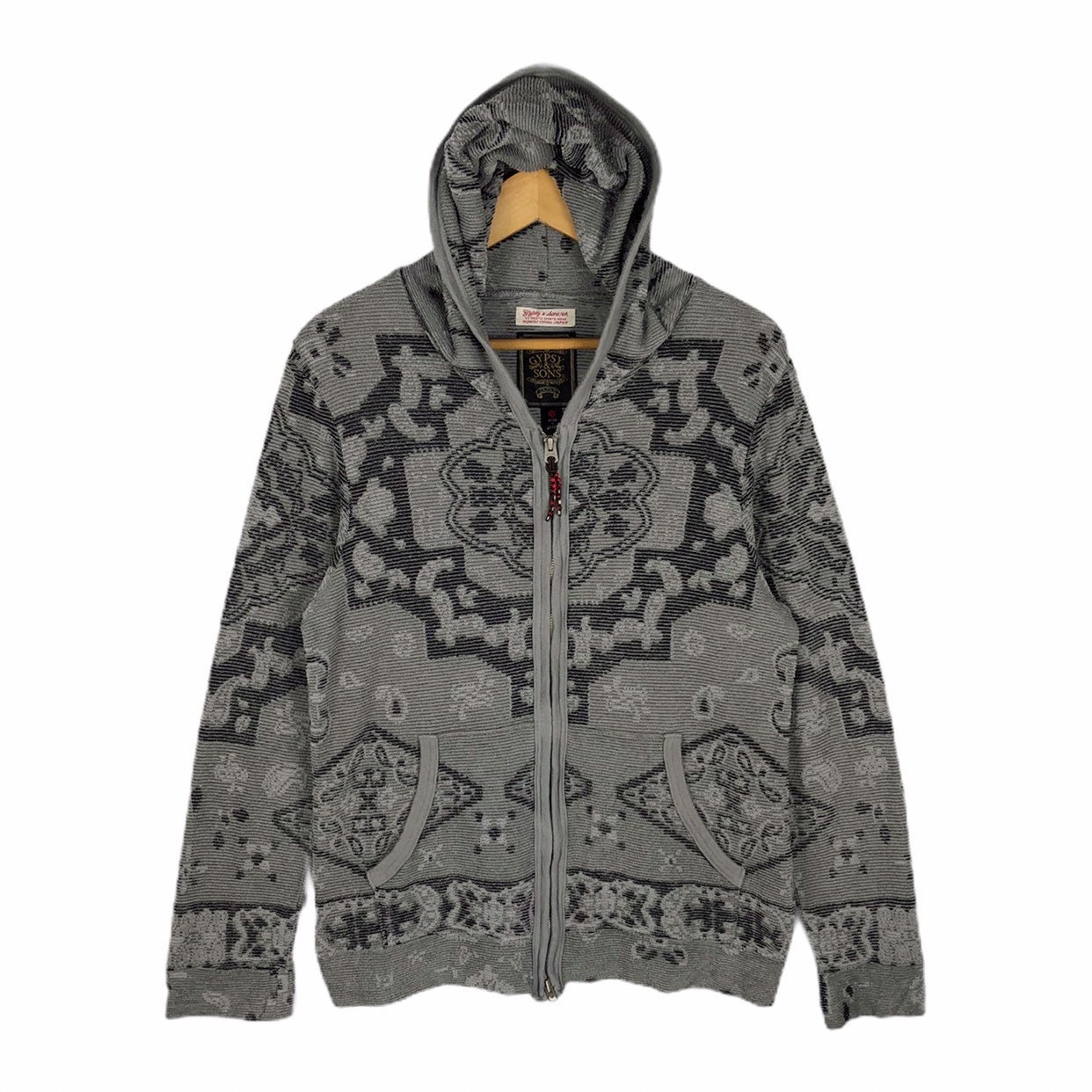 特売 Zip Hoodie Bandana Sons & Gypsy Vintage up Pattern Japanese トップス