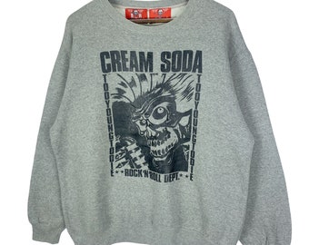 Vintage BOUNTY HUNTER X Cream Soda Crewneck Sweatshirts Skull 