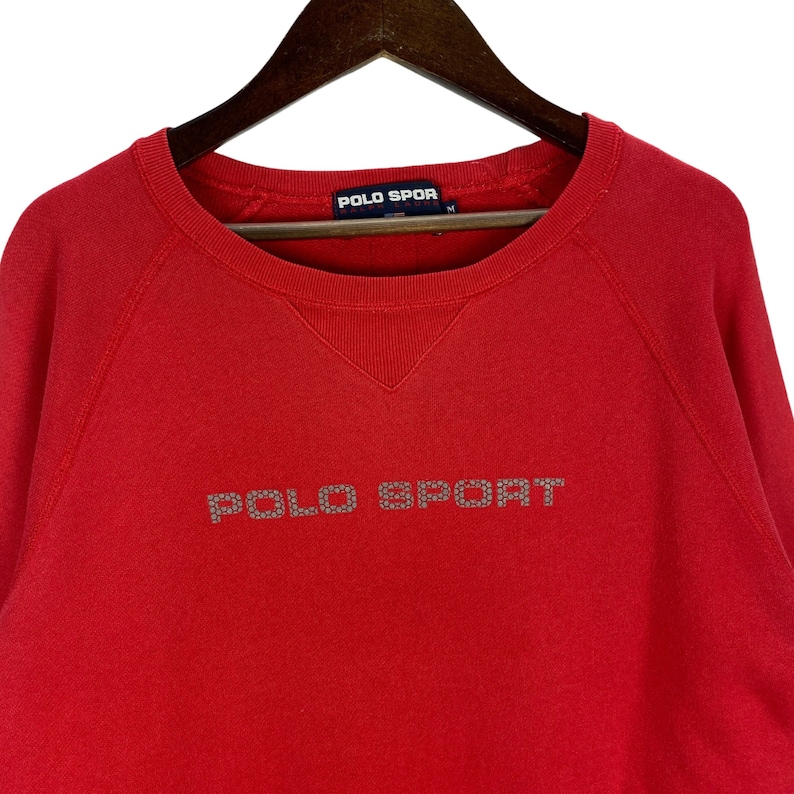Vintage 90s Reflective Polo Sport RL67 Crewneck Sweatshirt Crop Top Made In Japan Pullover Jumper Size M