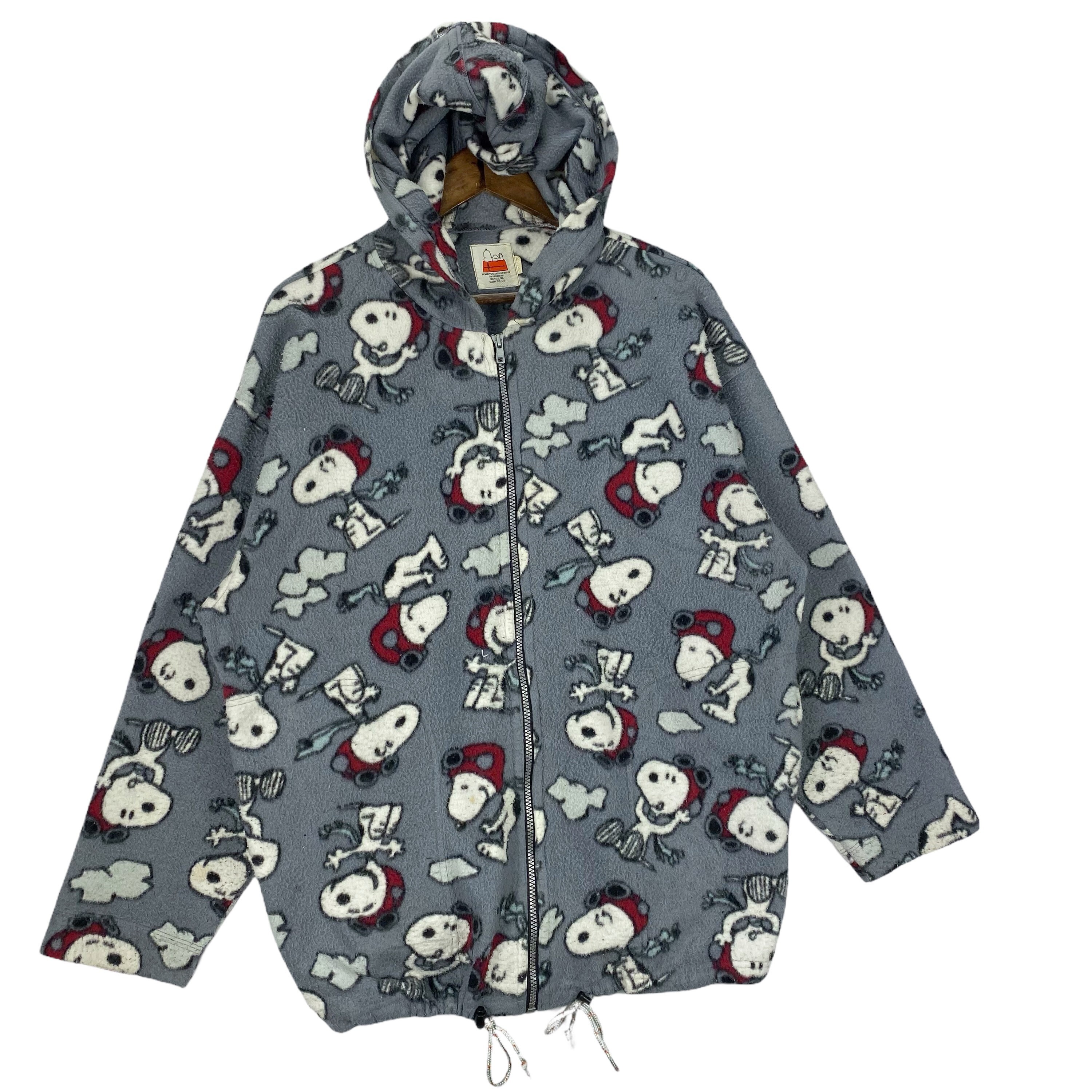 Vintage Peanuts Snoopy All Over Print Fleece Hoodie Sweater Etsy UK