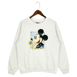 Vintage 90s The Disney Store Mickey Mouse Sweatshirt Crewneck Made In USA Pullover Jumper Size M