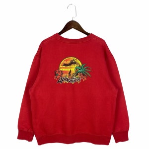Vintage Quiksilver Sweatshirt Crewneck Big Logo Rot Ausgezeichneter Zustand Made In Japan Pullover Pullover Größe M