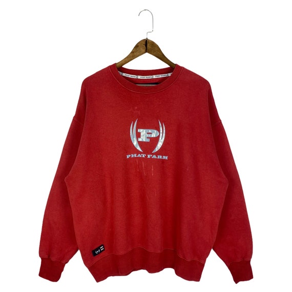 Vintage Phat Farm Crewneck Sweatshirt Big Logo Red Made In | Etsy