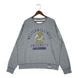 Vintage Western Illinois University Sweatshirt Crewneck Big Logo Pullover Jumper Size XL