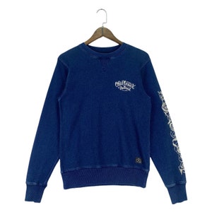 Vintage marque japonaise Indigo OG Classix sweat-shirt ras du cou bleu indigo dos hit fabriqué au japon pull pull taille S