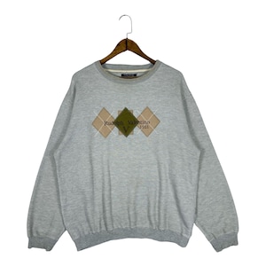 Vintage Rudolph Valentino Sweatshirt Crewneck Big Logo Embroidery Spellout Pullover Jumper Size L