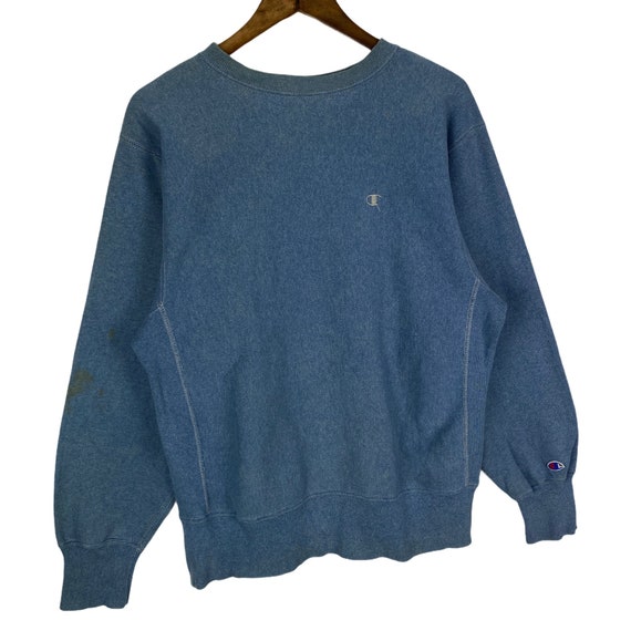 Vintage 90s Champion Reverse Weave Sweatshirt, Denim Blue, Size L