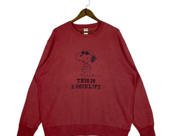 Felpa Pullover The Peanuts Snoopy – Maglione Natalizio Brutto – Unisex Rosso – Inverno