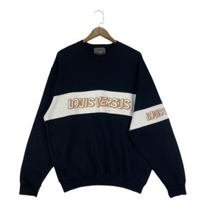 Vintage Louis Versus Sweatshirt Crewneck Embroidery Big Logo Pullover Jumper Size L