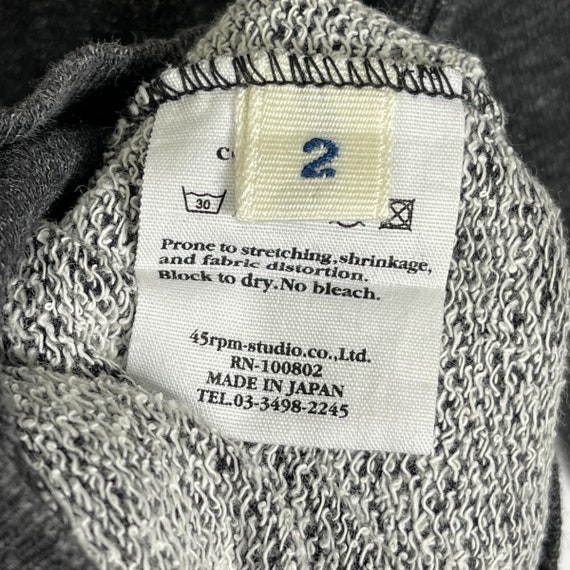 Vintage 45rpm Sweatshirt Crewneck Dark Grey Big L… - image 7