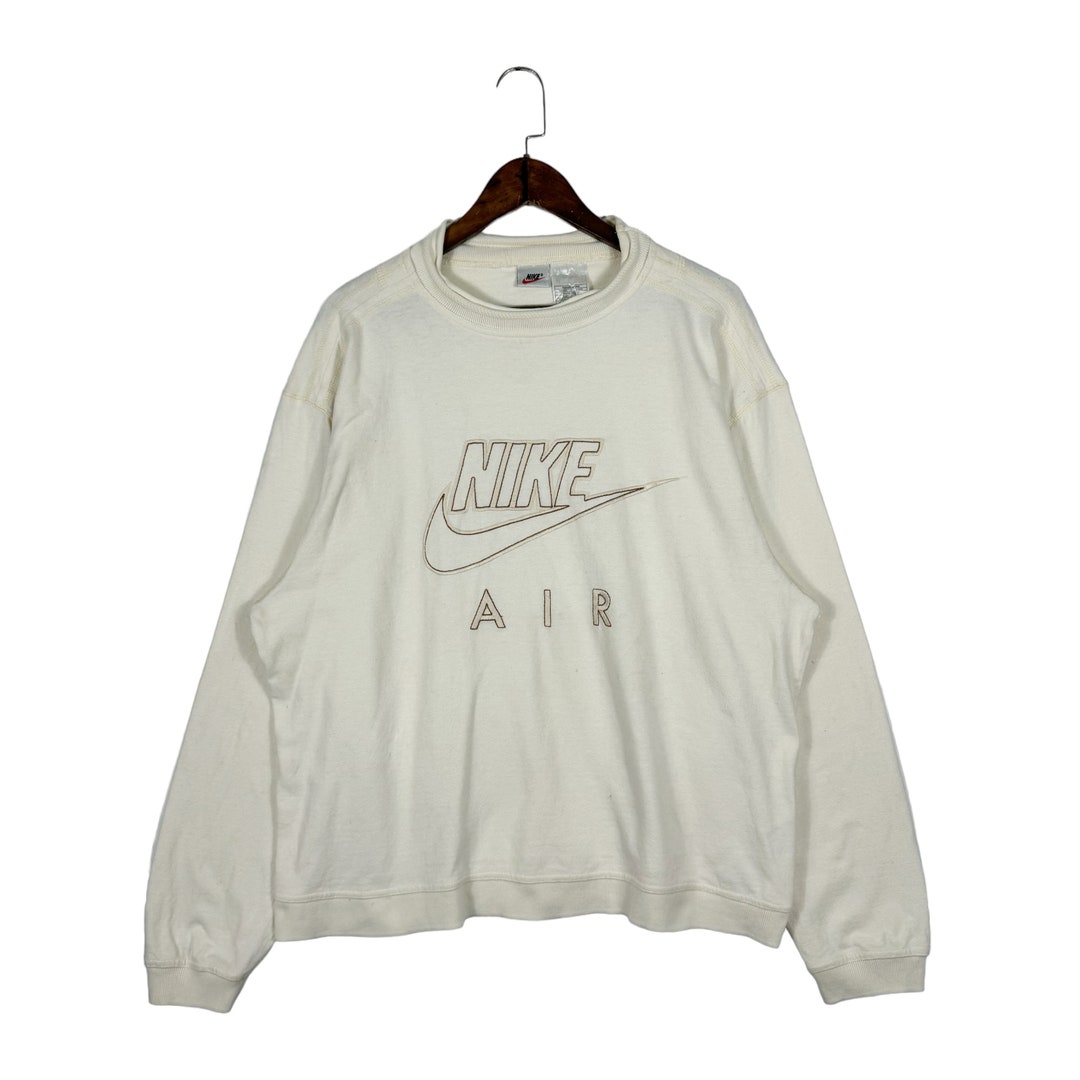 90'S Nike Air logo sweatshirt, Made in USA, Men's XL, Vintage cotton black type Vintage Second Hand