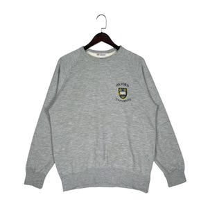 Vintage Oxford University Crewneck Sweatshirt Big Logo Made In Japan Pullover Jumper Size M