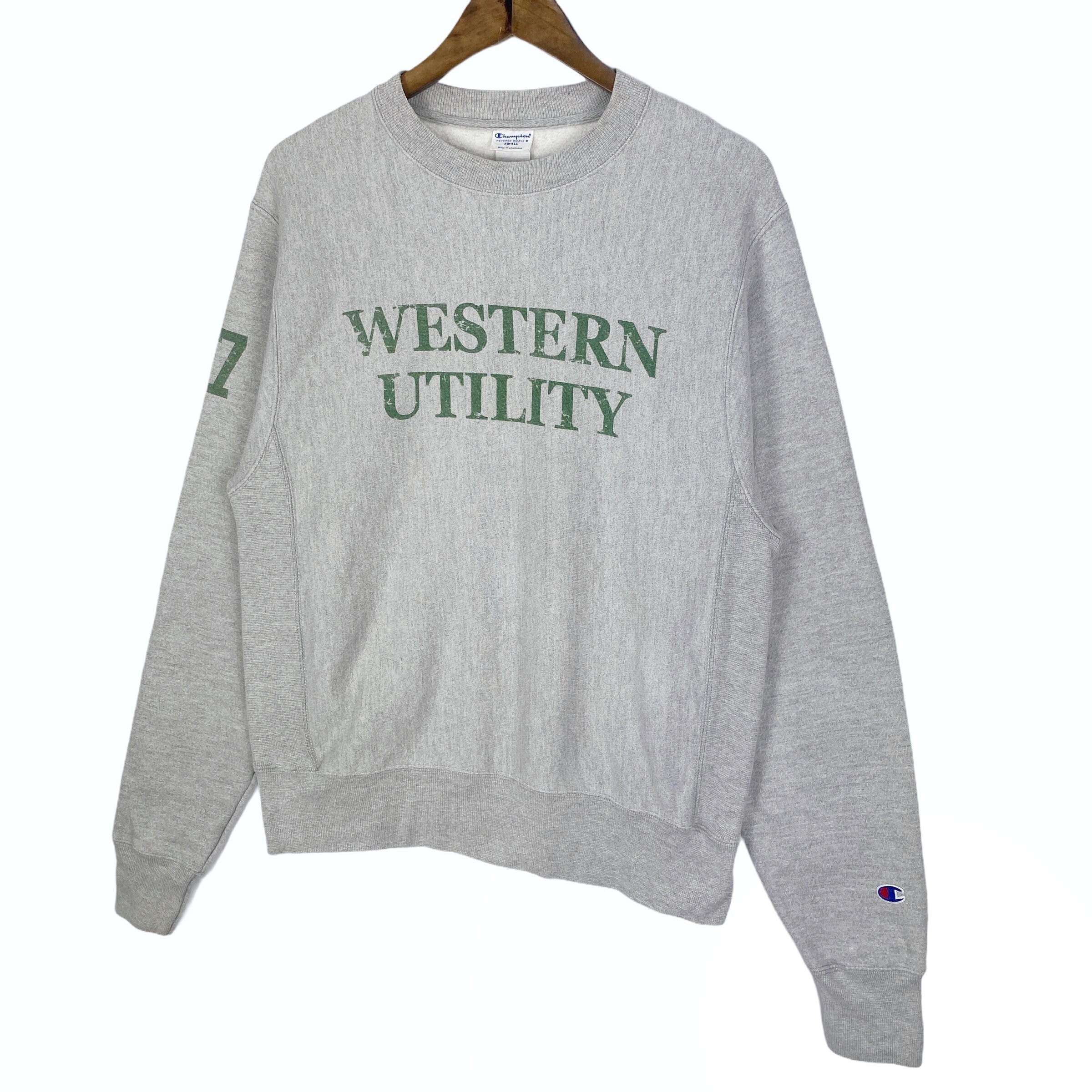 Vintage Champion Reverse Weave Western Utility Sweatshirt Grey Big