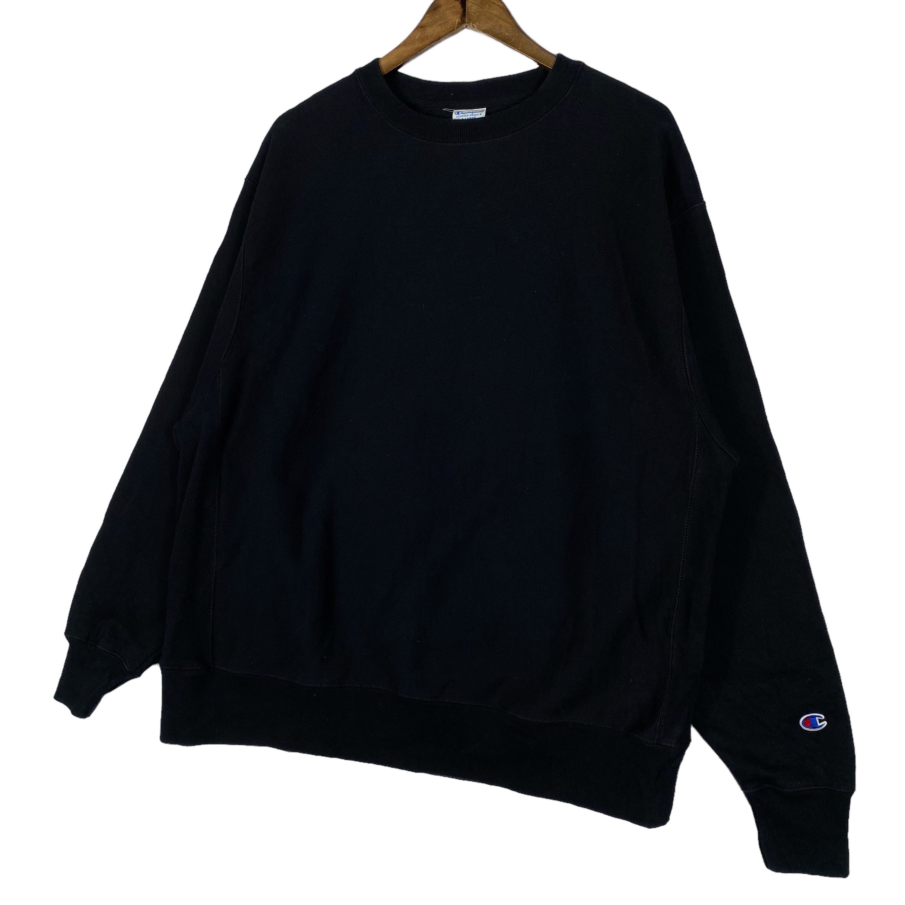 Champion Reverse Weave Plains Black Sweatshirt Made in