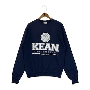 vintage Champion Kean University Sweat-shirt ras du cou bleu marine Fabriqué au Honduras Pullover Taille M
