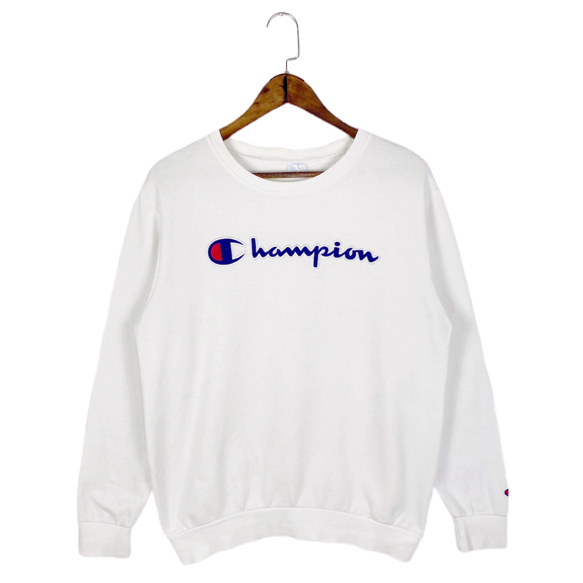 Vintage Champion Sweatshirt Crewneck Spellout Big Logo Embroidery