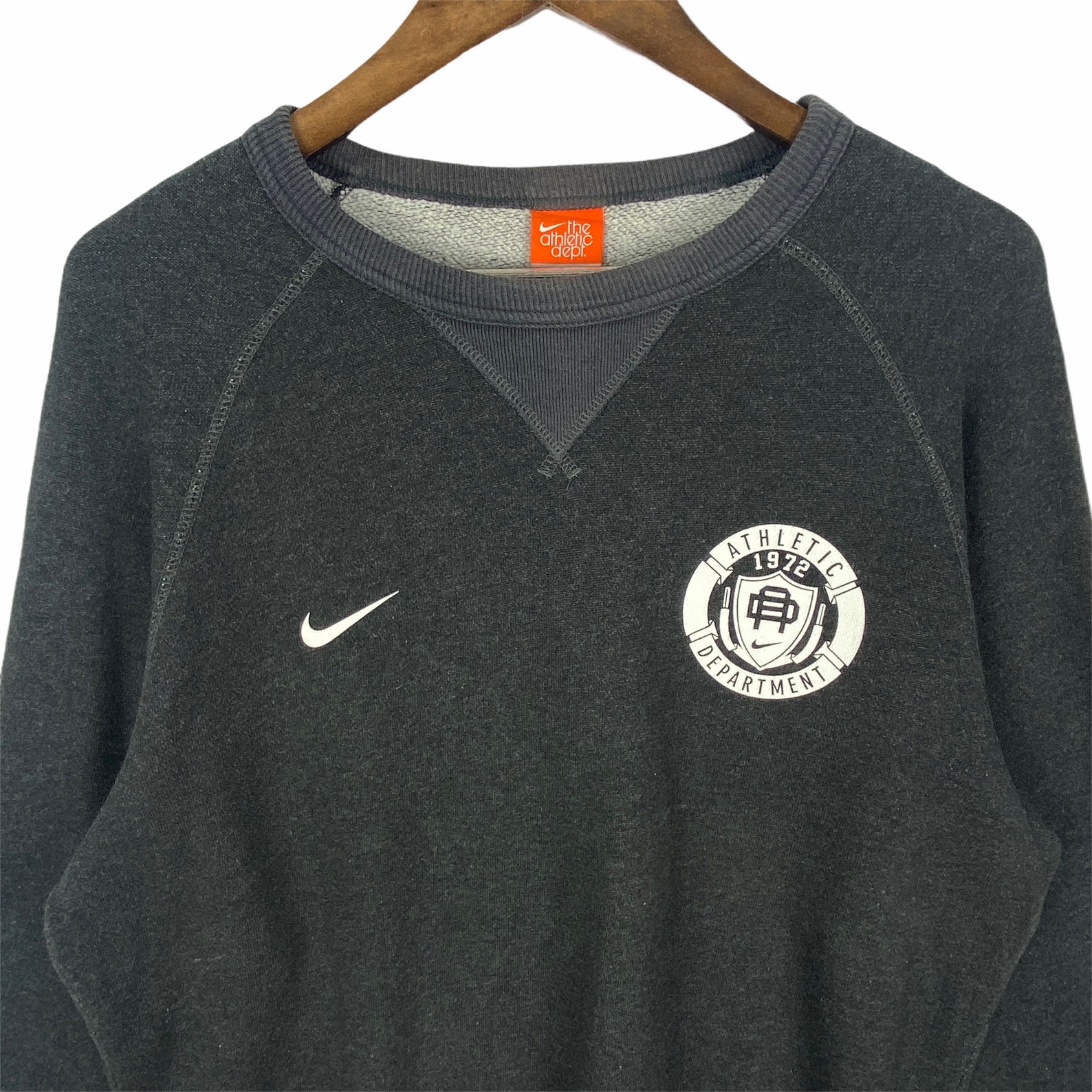 Vintage Nike Athletic Department Crewneck Sweatshirt Dark Grey Etsy
