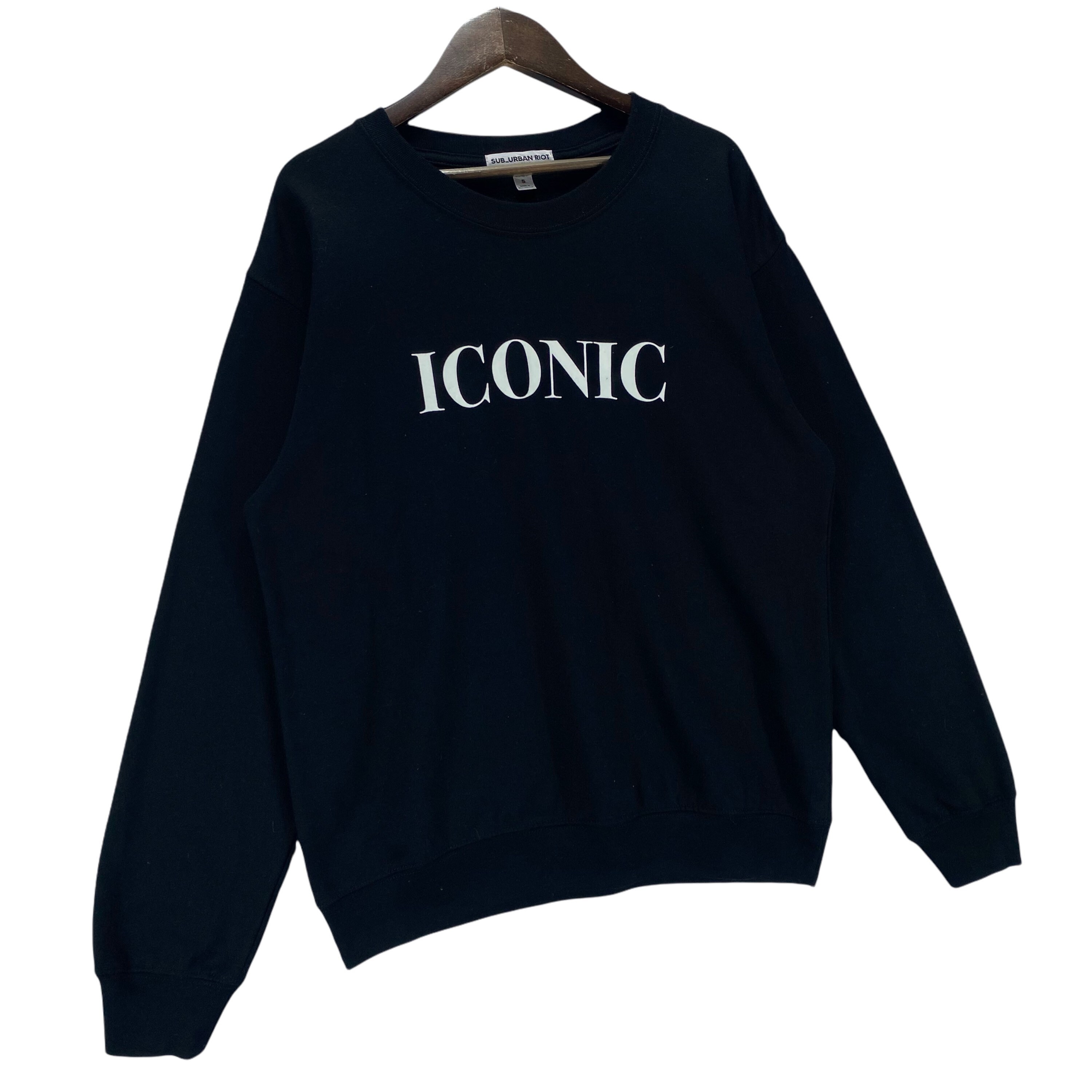 Vintage Sub Urban Riot Iconic Sweatshirt Crewneck Black Big Logo Pullover Jumper Size S Etsy