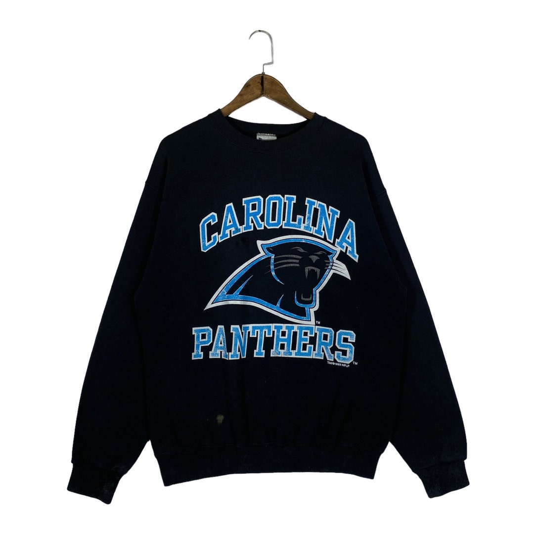 Vintage 1993 Carolina Panthers Sweatshirt Crewneck Black Grey Big Logo