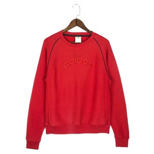 Vintage Adidas Crewneck Sweatshirt Embroidery Big Logo Spellout Pullover Jumper Size M
