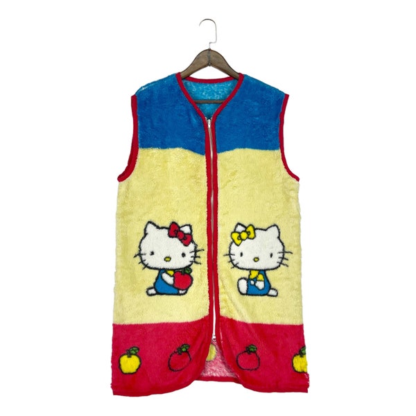 vintage Hello Kitty veste polaire zippée mi-longueur pull Sanrio taille M