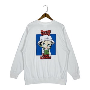 Vintage Denifits Japan X Betty Boop Sweatshirt Crewneck White Pullover Jumper Size M