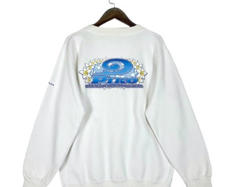 Vintage Piko Hawaiian Longboard Wave Sweatshirt Crewneck Orange Pullover Jumper Size L