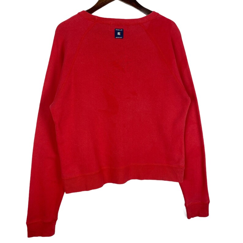 Vintage 90s Reflective Polo Sport RL67 Crewneck Sweatshirt Crop Top Made In Japan Pullover Jumper Size M