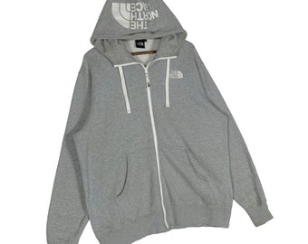 Vintage The North Face Rearview Full Zip Hoodie Sweater Grey Pullover  Jumper Size XL