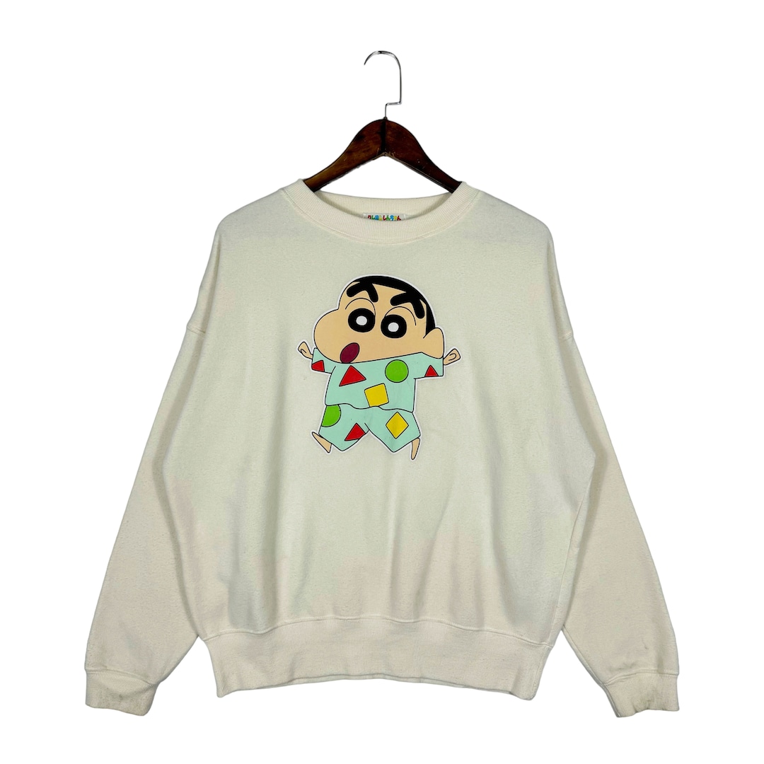 Crayon Shinchan Sweatshirt Crewneck Japanese Anime Beige Pullover