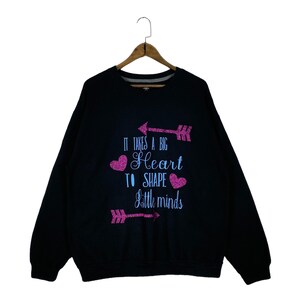 Vintage Faith And Inspirational Sweatshirt Crewneck Black Big Logo Pullover Jumper Size L