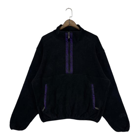 Vintage 90s the North Face Fleece Pullover - Black Half Zip, Made