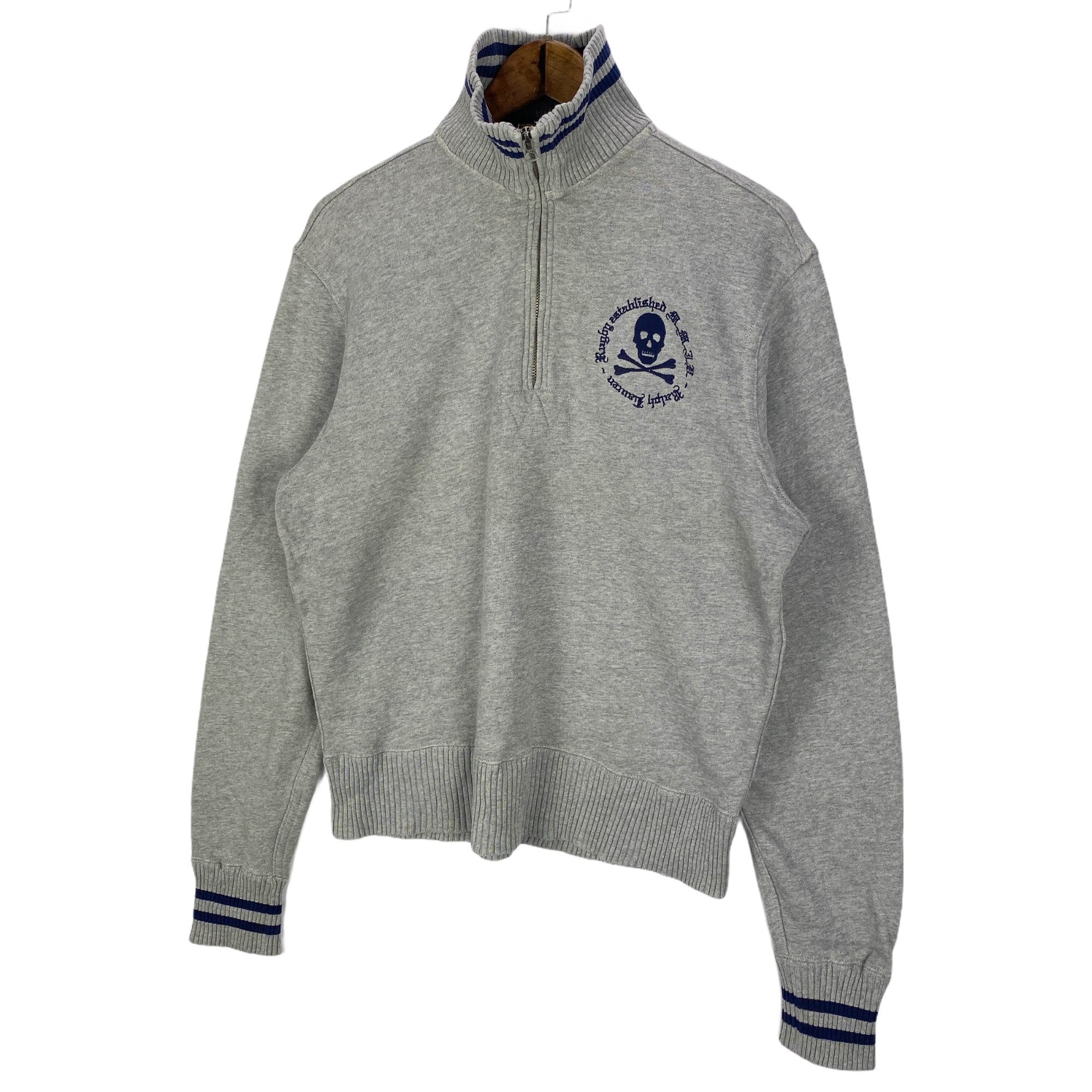 Vintage Ralph Lauren Rugby Half Zip Grey Sweatshirt