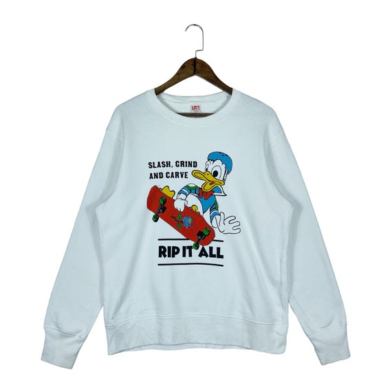 Disney Donald Duck Uniqlo Sweatshirt Crewneck White Made in Vietnam  Pullover Jumper Size L - Etsy Canada
