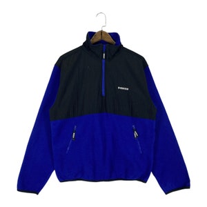 Vintage K-Swiss Half Zip Fleece Sweater Small Logo Blue Black Pullover Jumper Size M