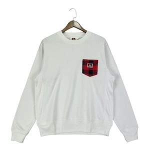 Vintage Ben Davis Pocket Sweatshirt Crewneck White Made In China Pullover Jumper Size M