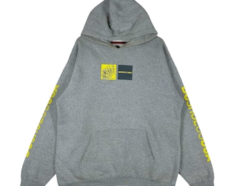 Vintage DC Shoe Co USA Hoodie, Röd Pullover Tröja (Storlek L)