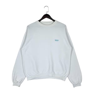 Vintage United Colors Of Benetton Sweatshirt Crewneck White Small Logo Embroidered Made In Japan Pullover Jumper Size 46
